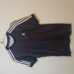Adidas Blue and Purple Palm Pattern Shirt